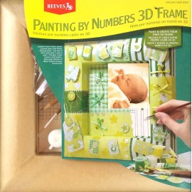 REEVES DIY Paint By Numbers Newborn Baby Picture Frame Green Baby Shower Gift