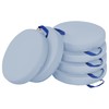 ECR4Kids SoftZone Floor Cushions, Round, Flexible Seating, Powder Blue, 6-Piece
