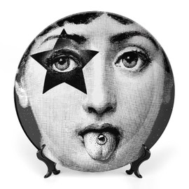 Lina Cavalieri Plate, Wall Decorative Plate, Mysterious Face Plate Wall Hanging Decoration,Including Bracket and Special Spring Hook, 10 Inch, S4