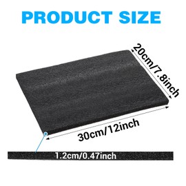 15 Pcs Foam Inserts for Cases Polyethylene Packing Sheet 12"×7.8"×0.47" Black Thick Foams Padding Sheets PE Packing Customizable Foam Insert Pieces for Packaging Cases Craft Shipping Moving