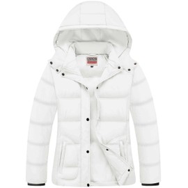 WULFUL Women's Winter Coats Lightweight Warm Thicken Puffer Jacket Waterproof Quilted Winter Jacket with Removable Hood