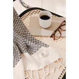 Madamelique Exclusive Hand Towels Set of 2-18 x 40 Inches - Decorative Bathroom Peshtemal Towel for Hand, Face, Hair, Yoga, Tea, Dishcloth, Kitchen and Bath - 100% Pure Cotton (Vintage Beige)