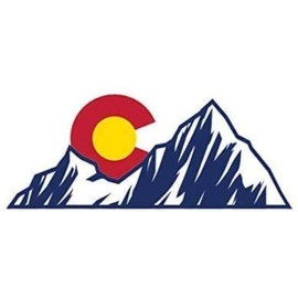 WSQ Colorado Mountain Sun Vinyl Sticker Decal - 5 Inches - for Car Truck SUV Van Window Bumper Wall Laptop Tablet Cup Tumbler and Any Smooth Surface