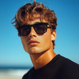 Polarised-Sunglasses-Mens-Womens-UV400-Unisex-Classic-Retro-Protection Rectangular Sunglasses Black Sun Glasses Ultralight Shades For Cycling Driving Fishing,grey