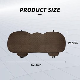 Tioollev Linen Back Car Seat Cover, Anti-Slip Long Bottom Rear Seat Cover Protector with Storage Pockets, Breathable Linen Rear Bench Seat Protector Cushion Pad for Most Vehicles (Coffee, Back Cover)