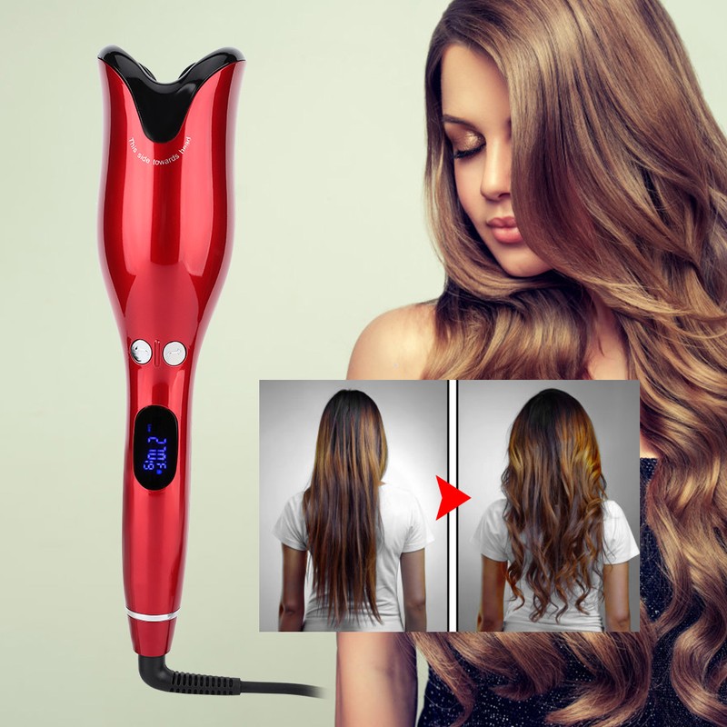 Anti scald Hair Curler Automatic Curling Iron Prevent Tangles LCD