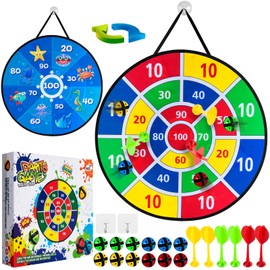 Girls Boys Gifts Kids Outdoor Toys Dart Board, Party Favors for Kids 26" Large Dart Board Games,Garden Toys Darts Present for Age 5 6 7 8 9 10 11 12 Year Old (Blue)