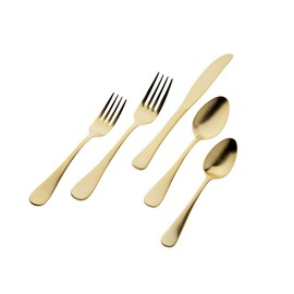Godinger Silver Art Doraz Light Gold-plated Stainless Steel High Luster 20-piece Flatware Cutlery Tableware Dinnerware Set Kit Collection, Service For 4