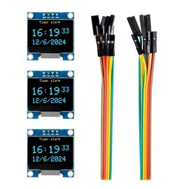ELEGOO 3PCS 0.96 Inch OLED Display Screen Module Compact Self-Luminous SSD1306 I2C Display Mini Screens for Arduino Projects