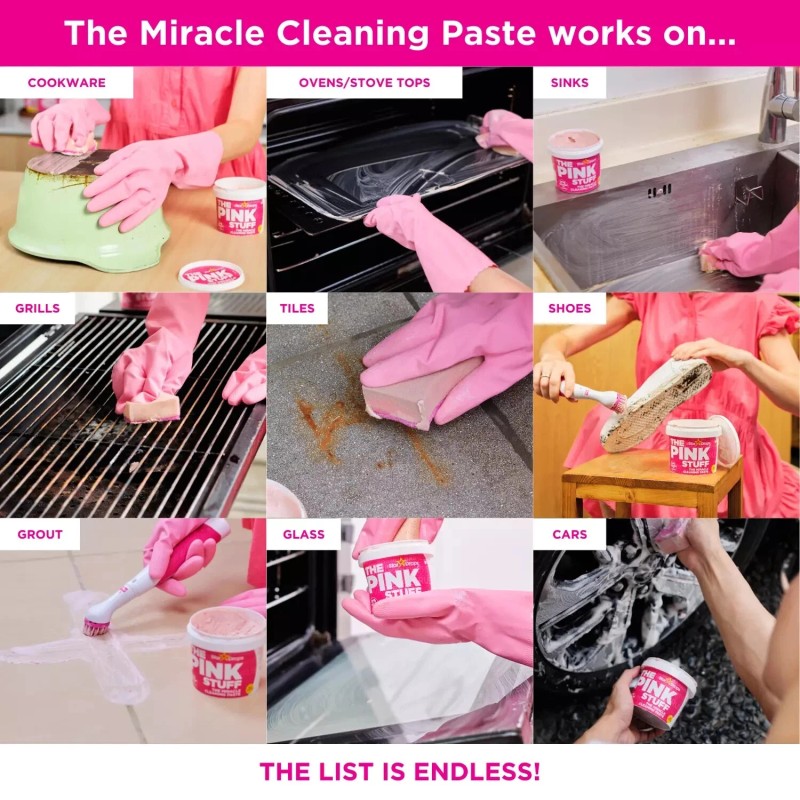 The Pink Stuff Miracle Cleaning Kit, Paste with Dual-Sided Sponge
