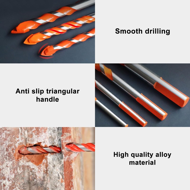 Tile Drill Bits Set, 5 Piece Masonry Drill Bits for