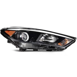 SCITOO LED Headlight Assembly Fit 2016-2018 For Hyundai Tucson Right Headlamp Black Housing Amber Reflector 92102D3050