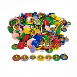 Pack of 300 Colourful Drawing Pins Metal Upholstery Nail Flat Head Creative Push Pins for Wallpaper Photos World Map Pin Boards or Cork Panels