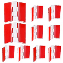 Hitefu 12 Pcs 30 * 35mm Clear Acrylic Hinges, Invisible Self Adhesive Hinge Kit for Aquarium Lids, Cabinets, Display Stands & DIY Furniture