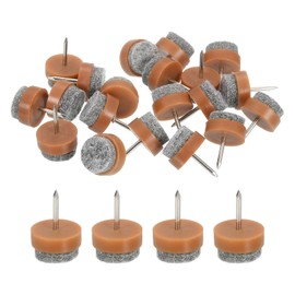 uxcell Nail-on Furniture Sliders, 50Pcs Nail-on Felt Pads Round Chair Table Feet Pads Chair Leg Floor Protectors for Hardwood Floors (Brown, 15mm/0.59")