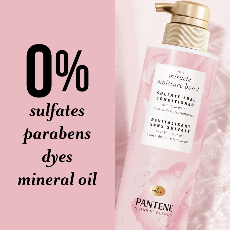 Pantene Nutrient Blends Miracle Moisture Boost Conditioner with Rose Water,