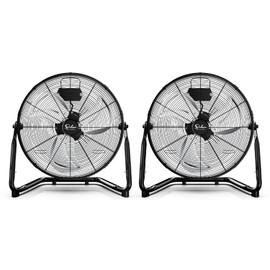 Simple Deluxe Comfort Zone Cradle Floor Fan, 12 Inch 3-Speed High Velocity, 230 Degree Adjustable Tilt, All-Metal, Carry Handle, Rubber Feet,Ideal for Home, Bedroom & Office, Black, 2 Pack