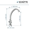 Schütte Carneo Cold Water Tap, Fitting, Bathroom Tap Only for