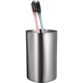 DOITOOL 1 Soporte para Cepillos De Dientes De Acero Inoxidable Vasos De Baño De Metal Plateado Soporte para Cepillos De Dientes para Baño Vaso De Baño Moderno para Cepillos De Dientes Y