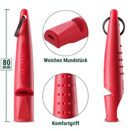 ACME Dog Whistle No. 211.5 (Update 2023) with Free Whistle Band in Matte Black | Alpha | Ideal for Recall | Long Range | Frequency Standardised (Carmine Red)