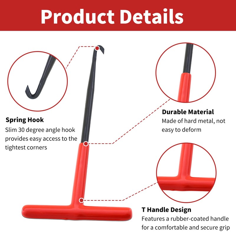 Mtanlo Spring Puller Hook Exhaust Spring Hook T Hook for