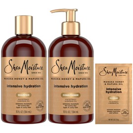 SHEA MOISTURE Juego de champú y acondicionador de karité humectante, hidratación intensiva de miel y yogur para hidratar  reponer en seco, vitamina C