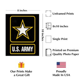 US Army Logo - Military Wall Art, This Original US Star Replica Wall Art Aesthetic Print Is Ideal for Home Decor, Office Decor, Military Decor. Perfect Gift for Those Who Served. Unframed - 8 x 10
