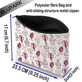 BLUPARK Funny Anatomy Pun Gift Brainwashing Makeup Bag Funny Medical Anatomy Gift Anatomy Assistant Tote Bag, Brainwashing, Retro