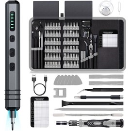 Mini Electric Screwdriver Set 140-IN-1: UnaMela Small Electric Screwdriver Cordless - 5 Torque Settings, 120 Precision Bits, LED Light, Magnetic Power Screwdriver Repair Tool Kit for PC RC Electronics