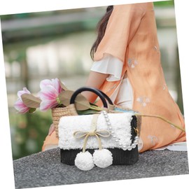 KONTONTY 1 Set Handmade DIY Crossbody Bag Kit Unique Woolen Yarn Craft Materials for Creative Bag Making for Beginners Adults Durable Imitation Pearl Accessories Included for Craft Lovers