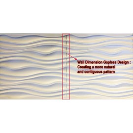 Easy Peel & Stick, Durable Plastic Textured Decorative 3D Wall Panel - GAPLESS Serene Design. 12 Panels. 32 SF