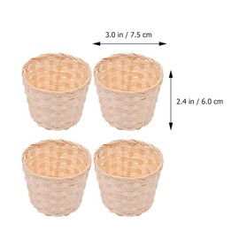 NUOBESTY 6Pcs Mini Woven Basket, Small Wicker Baskets Miniature Flower Basket Rattan Storage Baskets Container for Party Favors Crafts Decor