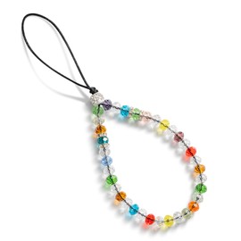 CHUQING Phone Charm Colorful Beaded Lanyard Bracelet Strap Phone Chain for Girl Women
