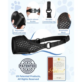 Dog Muzzle, Soft Dog Muzzles for Small Medium Large Dogs, Breathable Muzzle to Prevent Biting, Chewing, and Barking with Ring and Adjustable Strap, Perfect for Vet Visit, Training(Black,M)