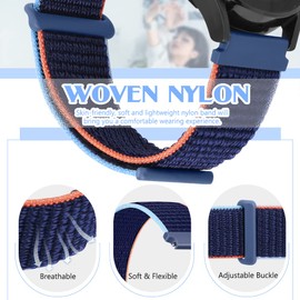 Huamanlou Nylon Watch Straps 16mm 18mm 20mm 22mm Quick Release Watchband for Men and Women, Adjustable Breathable Woven Sport Straps, 2 PACK