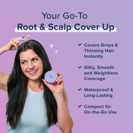 TRUHAIR Root & Scalp Cover Up Pressed Powder Compact, Waterproof, Weightless Hair Coverage & Bald Spot Concealing, Root Touch Up Hair Color for Gray Coverage & Thinning Areas, 0.35 Oz (Black)