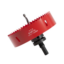 Fivelake 4-29/32Inch Hole Saw - 125mm M42 HSS Bi-Metal Hole Cutter, Hex Shank Hole Saw Drill Bit, Hole Saw Tools for Wood, Plywood, Plastic, Gypsum Board, Various Thin Metal Sheets
