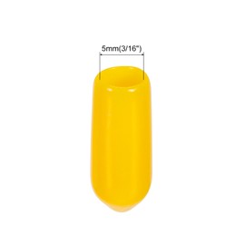 sourcing map Pack of 100 Rubber End Caps 5 mm PVC Vinyl Plastic Protective Caps Cover for Screws Bolts Thread Metal Rods Electric Cables, Wire Ropes, Bowden Cable, Round Pipe, Fence Posts, Yellow