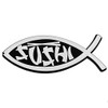 Sushi Fish Plastic Auto Emblem - [Silver][5'' x 2'']