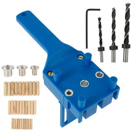 Drilling Template with Adjustable, Woodworking Doweling Jig Kit, Drill Hole Sizes Drill Guide Device with Drill Depth Stops for Vertical Hole Drilling Suitable for Diameter 6/8/10 mm Wood Dowels, 41