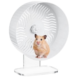 Silent Hamster Wheel, Hamster Exercise Wheel with Adjustable Acrylic Stand, Hamster Exercise Wheel for Gerbil, Syrian & Dwarf, Chinchilla and More Small Animal Hamster Running Wheels (9.5 in)