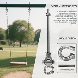GW Gwongvvei Heavy Duty Swing Hangers for Wooden Sets1000LB Capacity Hammock Hanger Stainless Steel Swing Hardware Accessories 2 Packs 12" for Porch Playground Yoga Heavy Bag Swingset Part