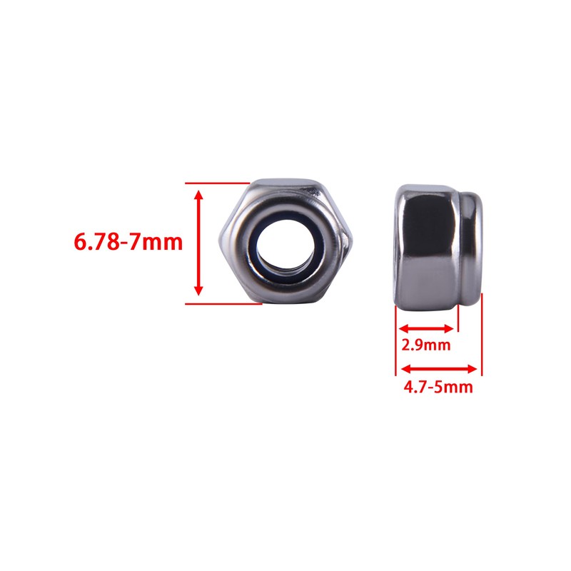 GIVIHGETI Pack of 110 Locking Nuts M4 Stainless Steel DIN