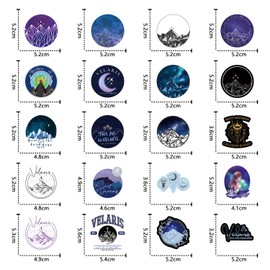 62Pcs velaris Stickers Pack, Cute Cartoon Vinyl Waterproof Sticker Decals for Water Bottle, Laptop, Phone, Scrapbooking, Journaling Choice for Adults for Party Supply Decor