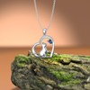 LWXIE Diamond Cat Necklace for Women 925 Sterling Silver Cat