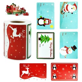 OLRWSLG Stickers for Gift, 1 Roll Gift Stickers, Christmas, 8 x 5 cm, Address Stickers, Christmas Gift Stickers, 6 Types Pattern, Christmas Gift Stickers for Gifts, Scrapbooking