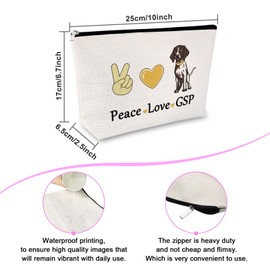 German Shorthaired Pointer Makeup Bag GSP Dog Gifts for Women GSP Lover Gifts Cosmetic Bag German Shorthaired Pointer Owner Christmas Birthday Presents for Pet Sitter Dog Lovers Cosmetic Travel Pouch
