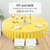 6 Pack Yellow Round Spandex Tablecloth for 60 inch Table,