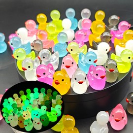 50Pcs Luminous Resin Ducks Large Size Big Duck Miniature Characters Garden Landscape Aquarium Dollhouse Potted Plants Decorations Party Favors(Big)