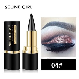 MISS ROSE 2 Pcs Black Gel Eyeliner Pencil Set ，Eye Liner Waterproof Smudge Proof ，Cat Eye Makeup Stencil，Eye Black Smokey Eyeshadow Palette Stick - Color: 04